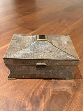 Maitland Smith Decorative Brass-Trim Jewelry Box